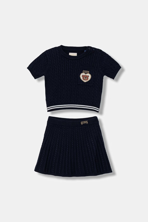 Σετ από μείγμα μαλλιού για μωρά Guess 2-pack πλεκτό ύφασμα σκούρο μπλε K6RG08.Z37L1.PPY2