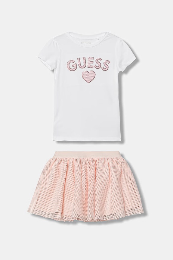 Dječji komplet Guess 2-pack natpis bijela K6RG09.K6YW0.PPY2