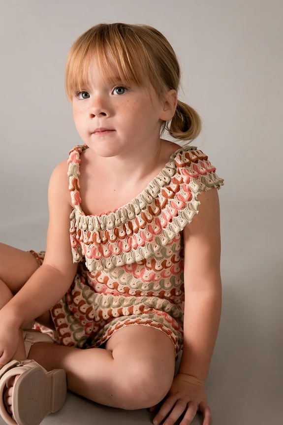 Mayoral komplet dziecięcy tkanina beżowy 3225.6G.Mini.PPY2