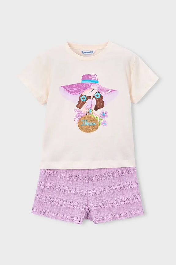 Pamučna dječja trenirka Mayoral pamuk ljubičasta 3231.6M.Mini.PPY2