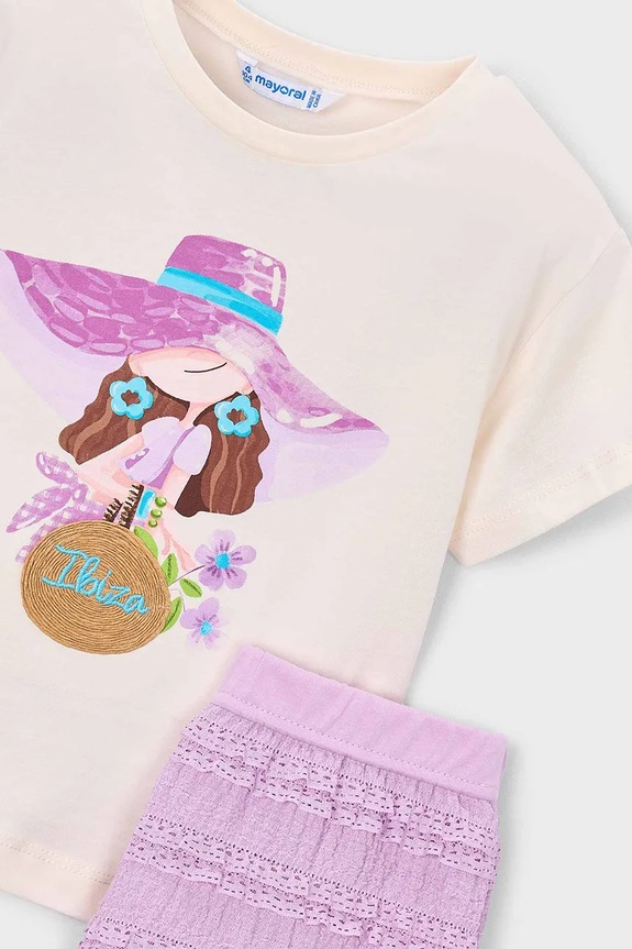 Djevojčice Pamučna dječja trenirka Mayoral 3231.6M.Mini.PPY2 ljubičasta