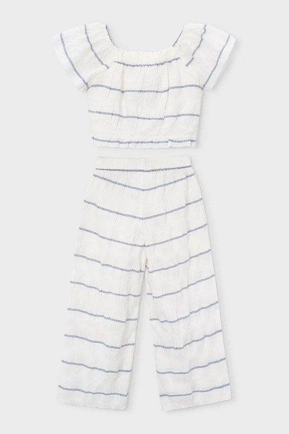 Dječji komplet s lanom Mayoral 3593.6B.Mini.PPY2 bijela SS26