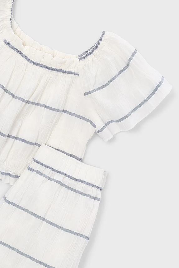 Djevojčice Dječji komplet s lanom Mayoral 3593.6B.Mini.PPY2 bijela