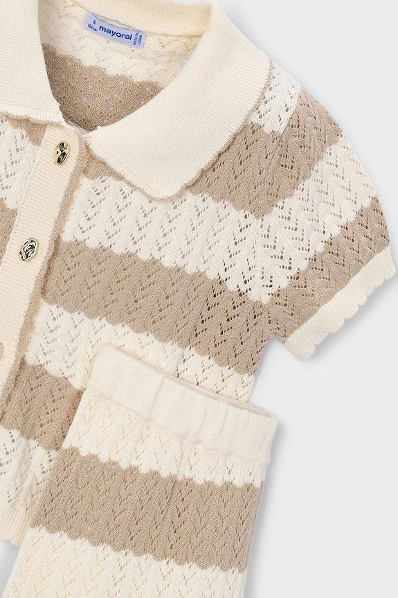 Κοριτσίστικα Παιδικό βαμβακερό σετ Mayoral 3595.6C.Mini.PPY2 μπεζ