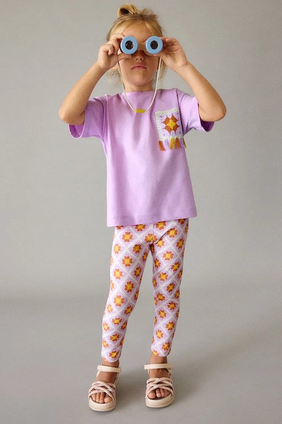 Mayoral compleu copii cu modele violet 3727.6F.Mini.PPY2