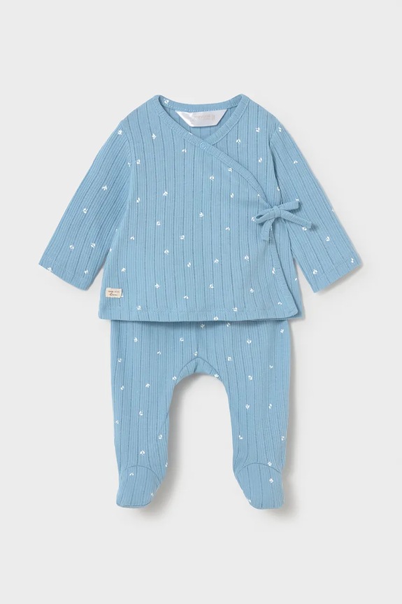 Детский хлопковый комплект Mayoral Newborn хлопок голубой 1595.2J.Newborn.PPY2