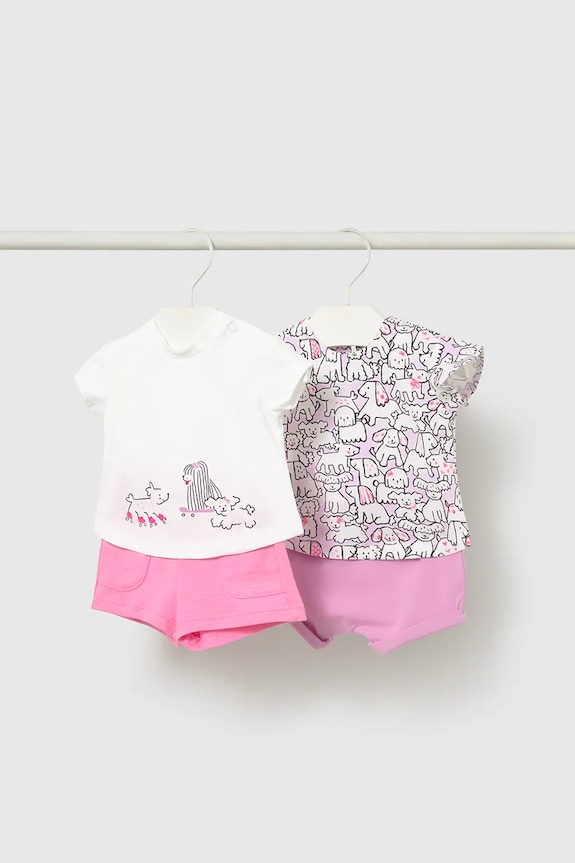 Mayoral Newborn set de bumbac pentru bebeluși bumbac roz 1641.2K.Newborn.PPY2