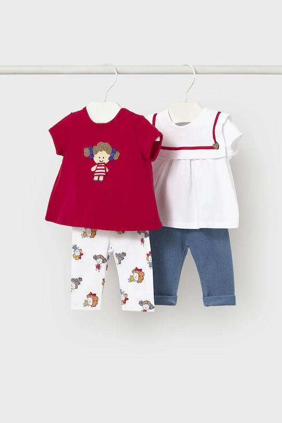 Mayoral Newborn compleu bebe 2-pack cu modele rosu 1736.2T.Newborn.PPY2