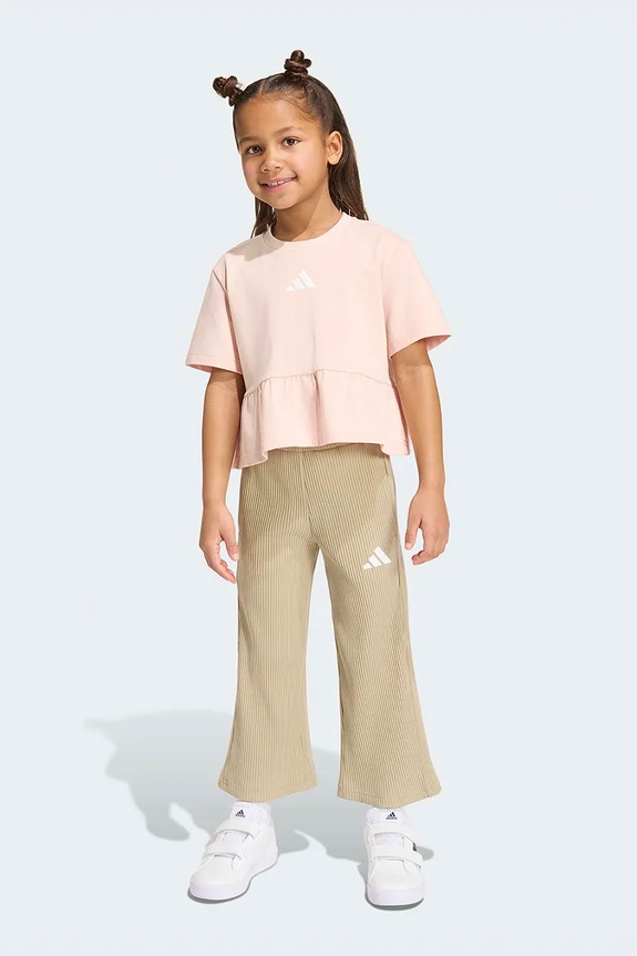 adidas komplet dziecięcy z bawełny różowy KD5927