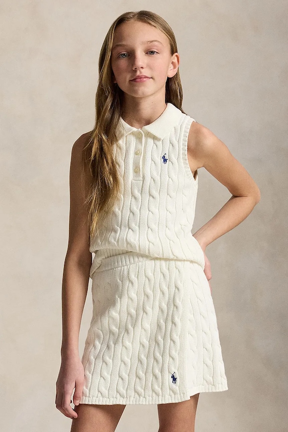 Παιδικό βαμβακερό σετ Polo Ralph Lauren βαμβάκι λευκό 313A11239002