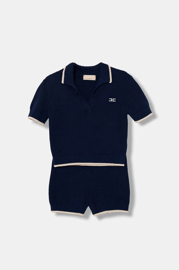 Elisabetta Franchi komplet dziecięcy bawełniany granatowy EFCM026.C.FL001