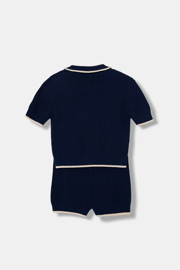 Elisabetta Franchi komplet dziecięcy bawełniany EFCM026.C.FL001 granatowy SS26