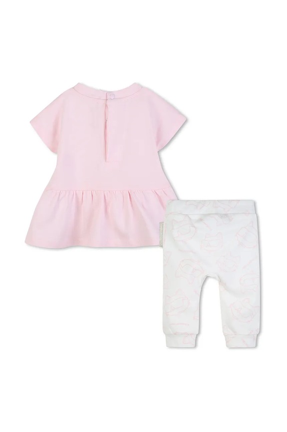 Dětská bavlněná souprava Karl Lagerfeld Z31044.60.81 růžová SS26