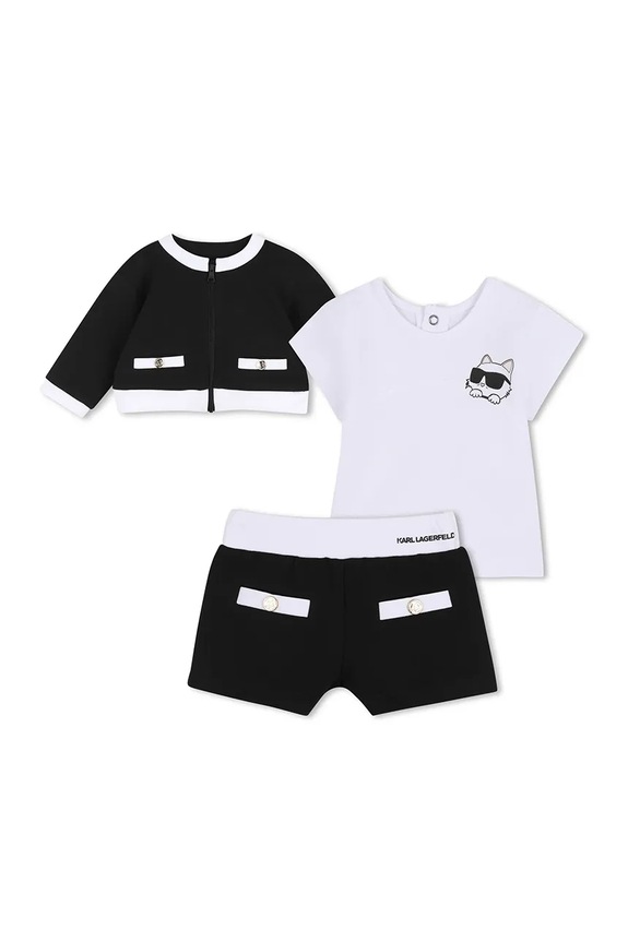 Karl Lagerfeld komplet niemowlęcy nadruk czarny Z31054.74.81