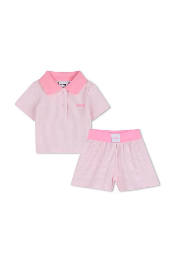 Komplet za bebe BOSS s elastinom roza J53062.60.81