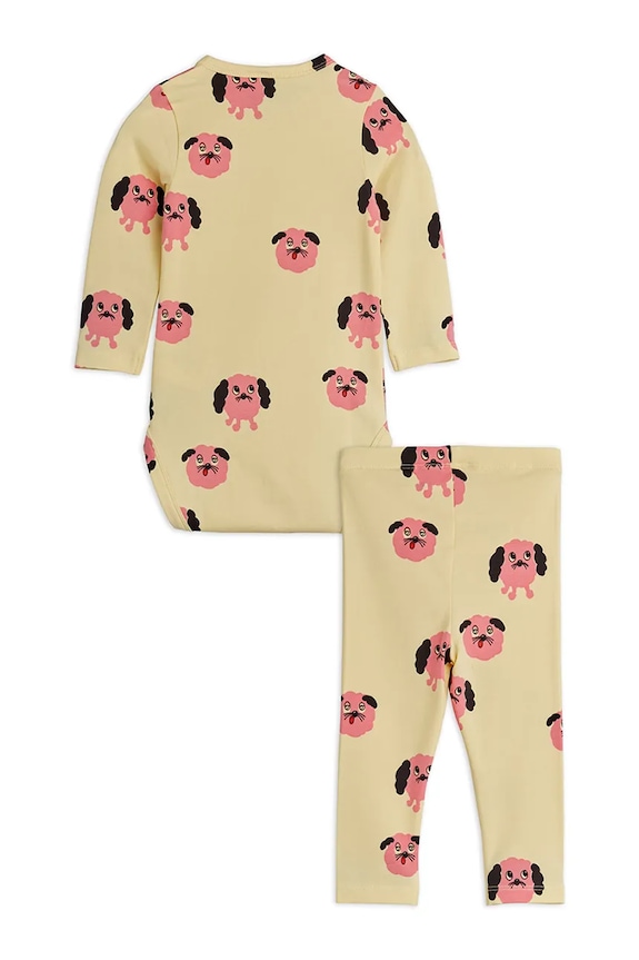 Σετ μωρού Mini Rodini Doggies 26140104 κίτρινο SS26