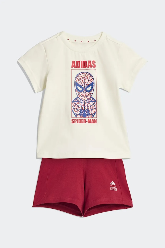 Detská bavlnená súprava adidas MRVL potlač béžová JZ3550