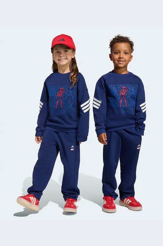 Dětská tepláková souprava adidas MRVL potisk námořnická modř JZ3569