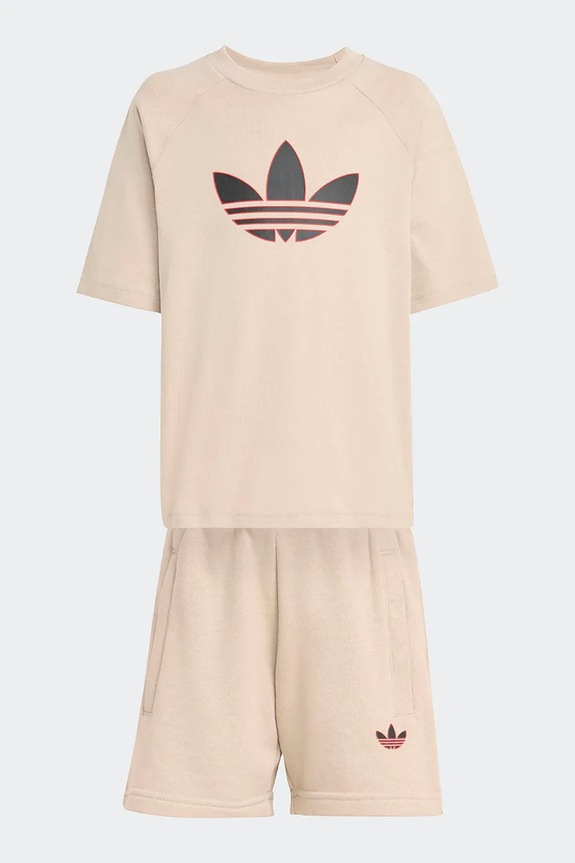 Παιδικό βαμβακερό σετ adidas Originals KD5764 μπεζ SS26