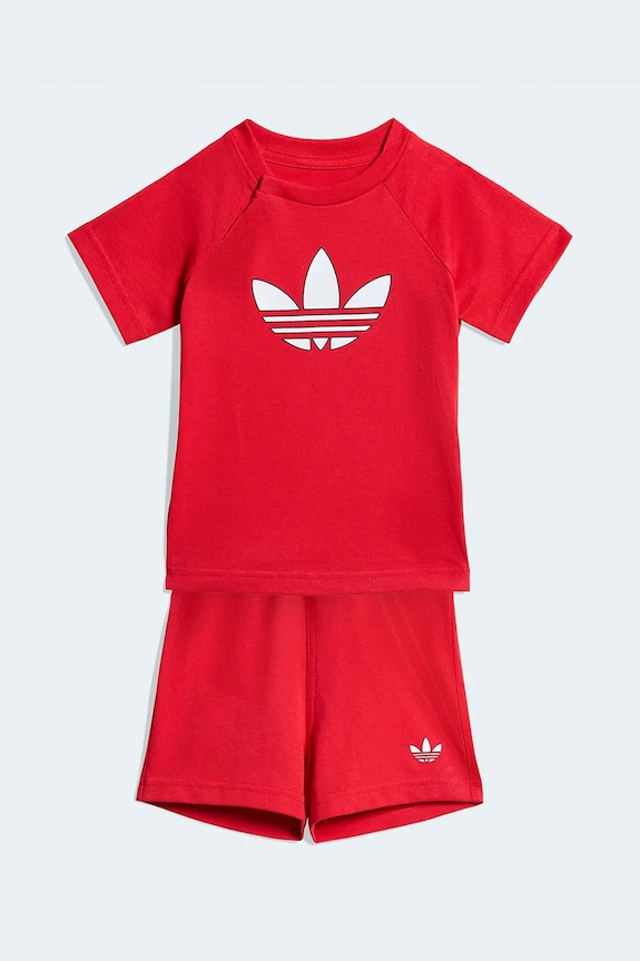 Pamučna dječja trenirka adidas Originals pamuk crvena KD1035