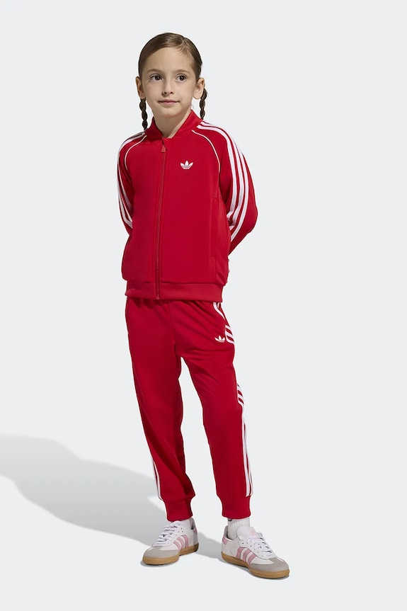 adidas Originals komplet dresowy dziecięcy dzianina czerwony KD5740