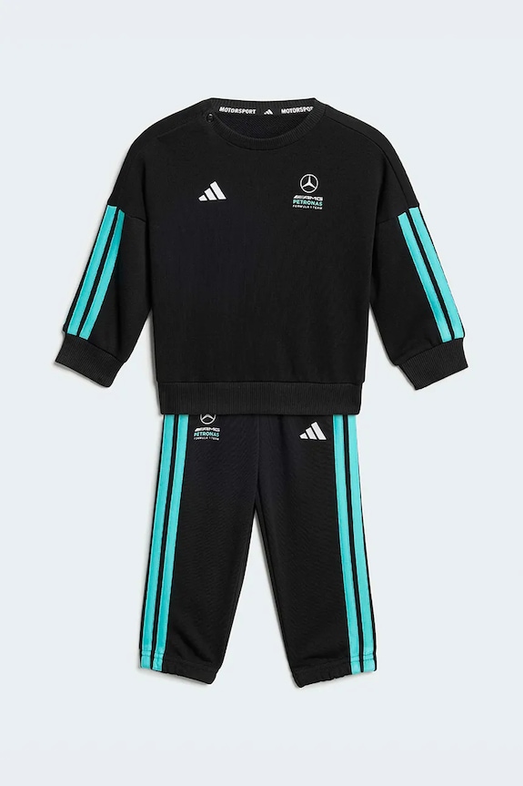 Βρεφικό σετ φόρμας με βαμβάκι adidas Performance MERCEDES πλεκτό ύφασμα μαύρο KE5933