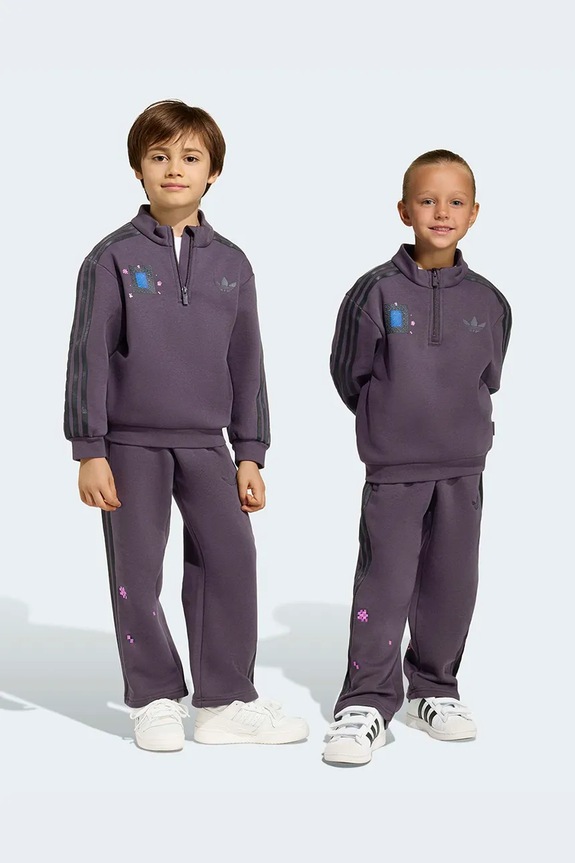 Παιδική φόρμα adidas Originals πλεκτό ύφασμα μωβ KC6834