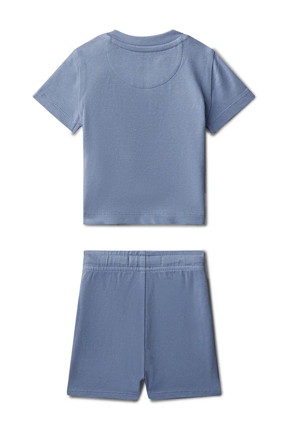 Calvin Klein Jeans komplet niemowlęcy bawełniany LVCKSJI11B.PPY2 niebieski SS26