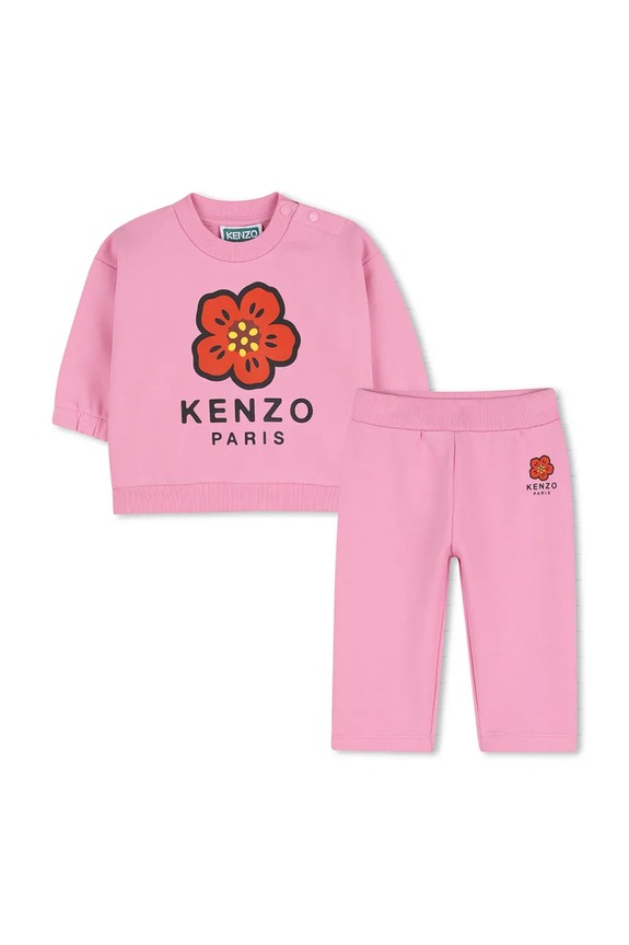 Παιδική φόρμα Kenzo Kids πλεκτό ύφασμα ροζ K61726.86.102
