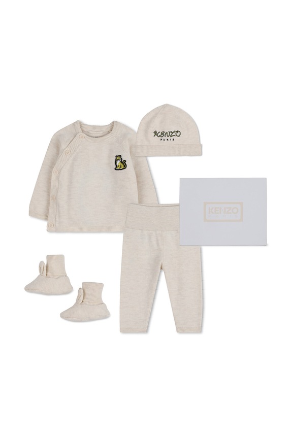 Kenzo Kids komplet niemowlęcy dzianina beżowy K61855.60.81