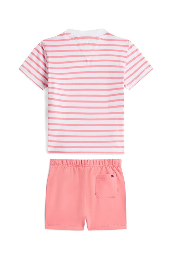 Tommy Hilfiger compleu de zi pentru copii din bumbac KN0KN02379.PPY2 roz SS26