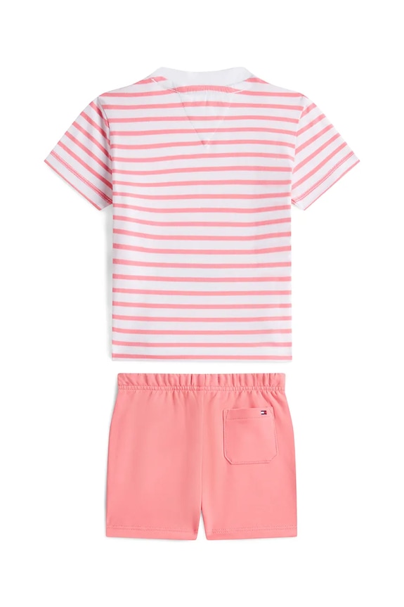 Tommy Hilfiger compleu de zi pentru copii din bumbac KN0KN02379.PPY2 roz SS26