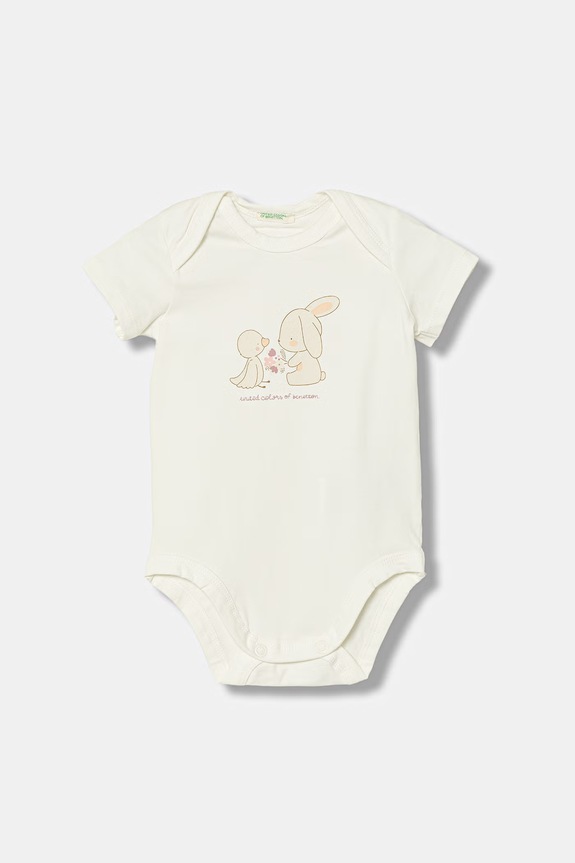 Chłopiec United Colors of Benetton komplet niemowlęcy bawełniany z elastanem 366PAK01P.W.Stagionale różowy