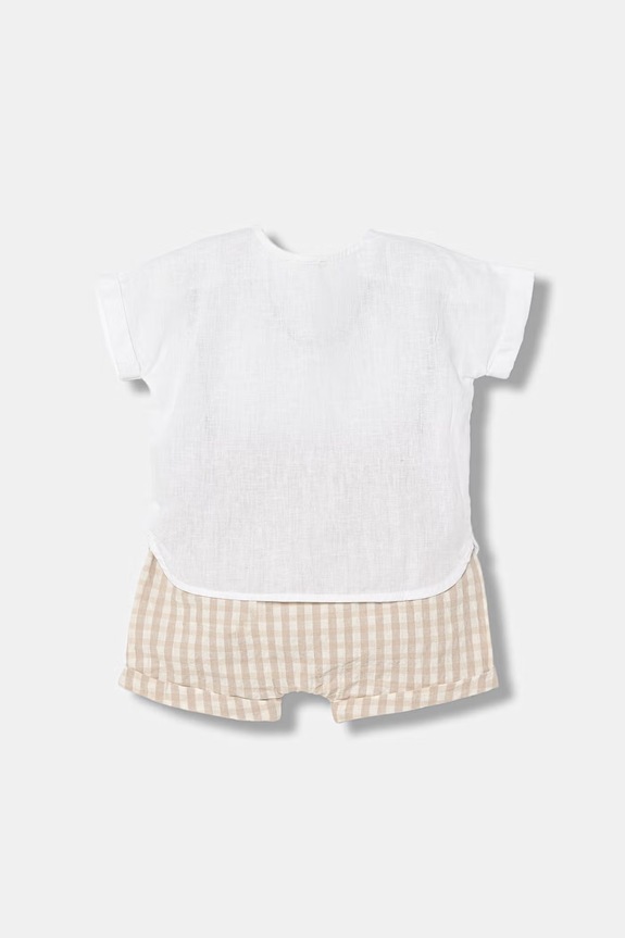 United Colors of Benetton set per neonati con lino 4T06AK003.W.Stagionale beige SS26
