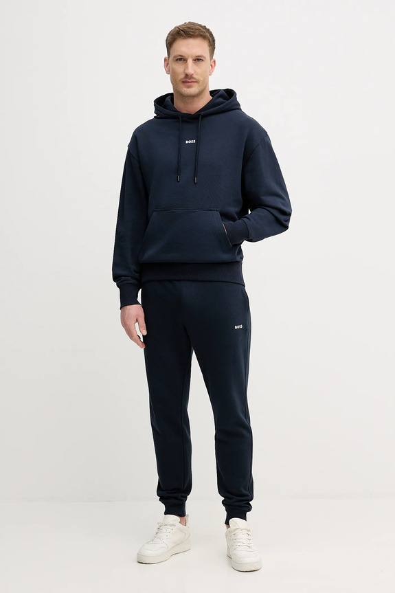 BOSS Orange pamut melegitő TracksuitWesmallhood dzsörzé sötétkék 50541065