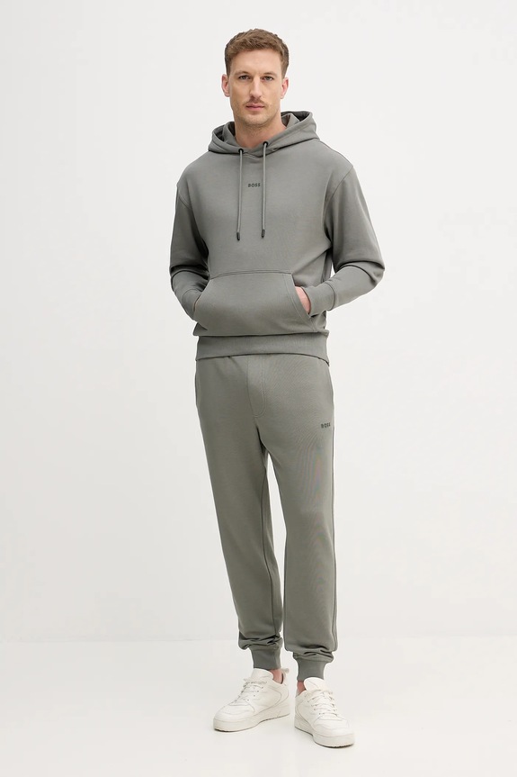 BOSS Orange pamut melegitő TracksuitWesmallhood dzsörzé zöld 50541065