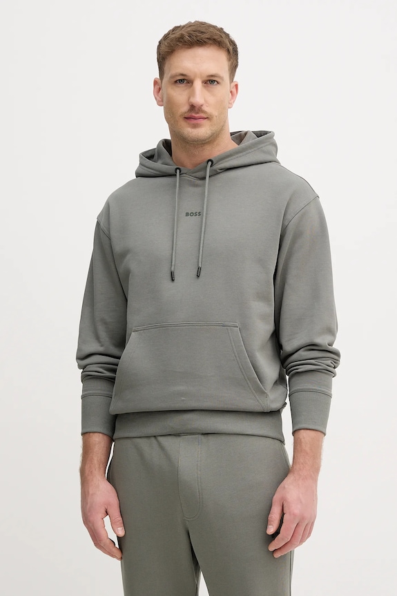 BOSS Orange pamut melegitő TracksuitWesmallhood 50541065 zöld SS26