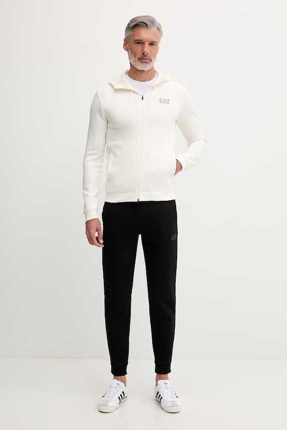 EA7 Emporio Armani Compleu de trening bărbați cu bumbac uni bej AF20845.7M001602