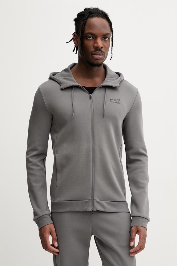 EA7 Emporio Armani Compleu de trening bărbați cu bumbac AF20845.7M001602 gri SS26