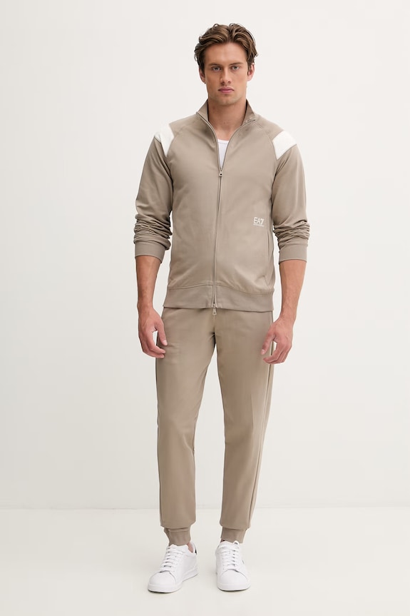 EA7 Emporio Armani komplet dresowy męski brązowy AF12681.7M001281
