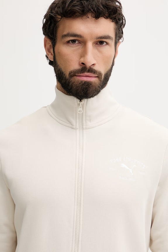 Puma komplet trenirke moški z bombažem Mainline suit 691770 bež