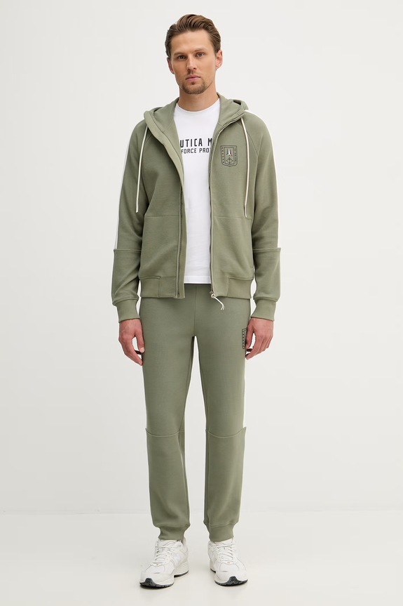 Aeronautica Militare dres męski bawełniany z elastanem zielony TF0114UF00680