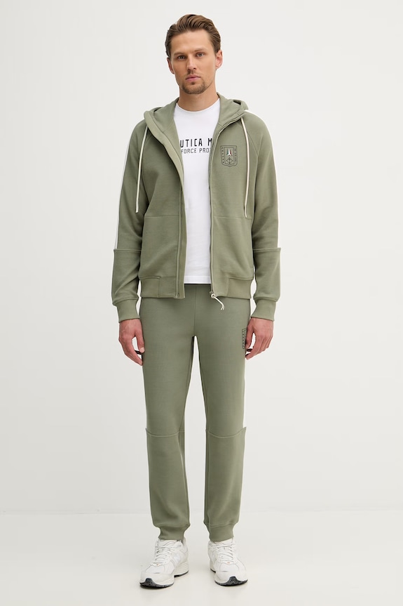 Aeronautica Militare dres męski bawełniany z elastanem zielony TF0114UF00680