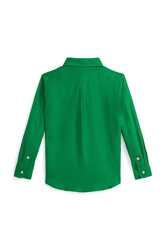 Dječja lanena košulja Polo Ralph Lauren 322967600501 zelena SS26