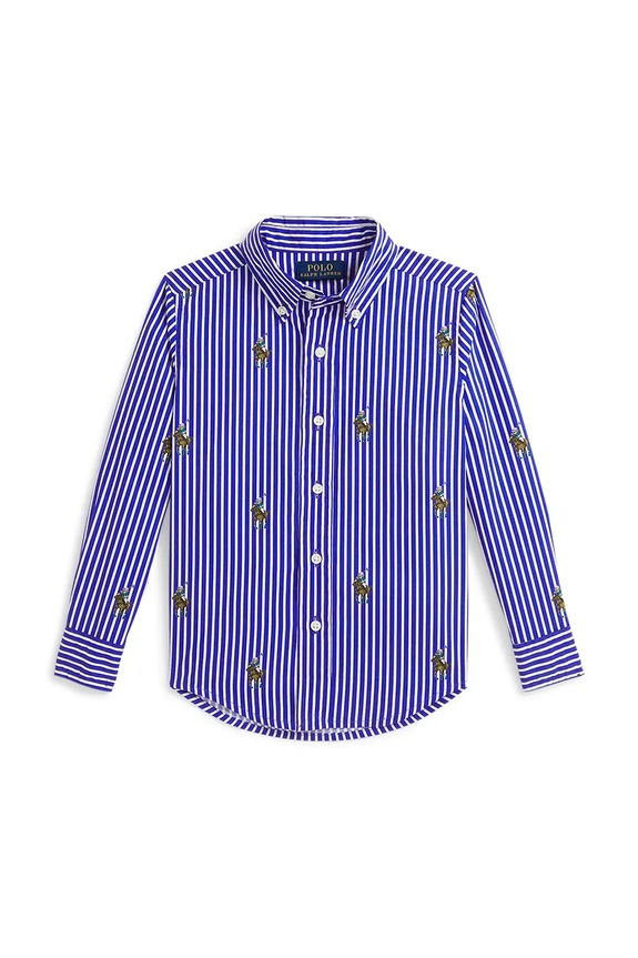Polo Ralph Lauren koszula bawełniana dziecięca wzorzyste niebieski 322A96287001