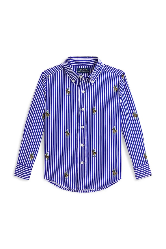 Polo Ralph Lauren koszula bawełniana dziecięca wzorzyste niebieski 322A96287001