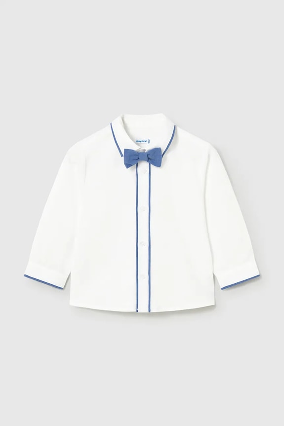 Dječja košulja s dodatkom lana Mayoral večernje bijela 1115.3A.Baby.PPY2