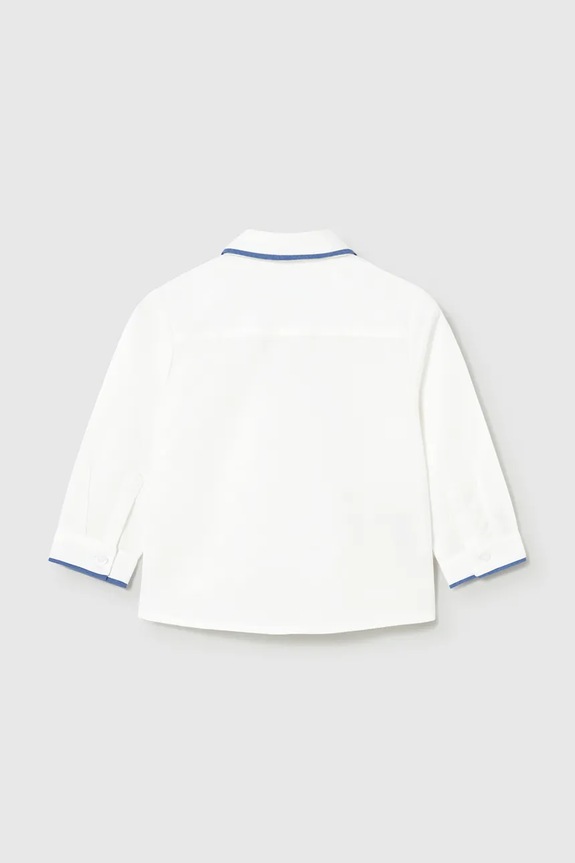Dječja košulja s dodatkom lana Mayoral 1115.3A.Baby.PPY2 bijela SS26