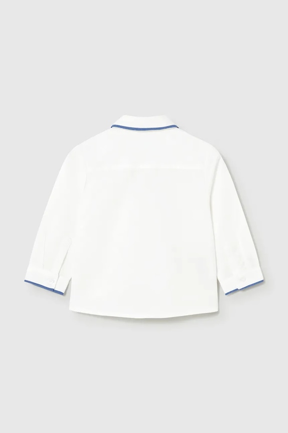 Dječja košulja s dodatkom lana Mayoral 1115.3A.Baby.PPY2 bijela SS26