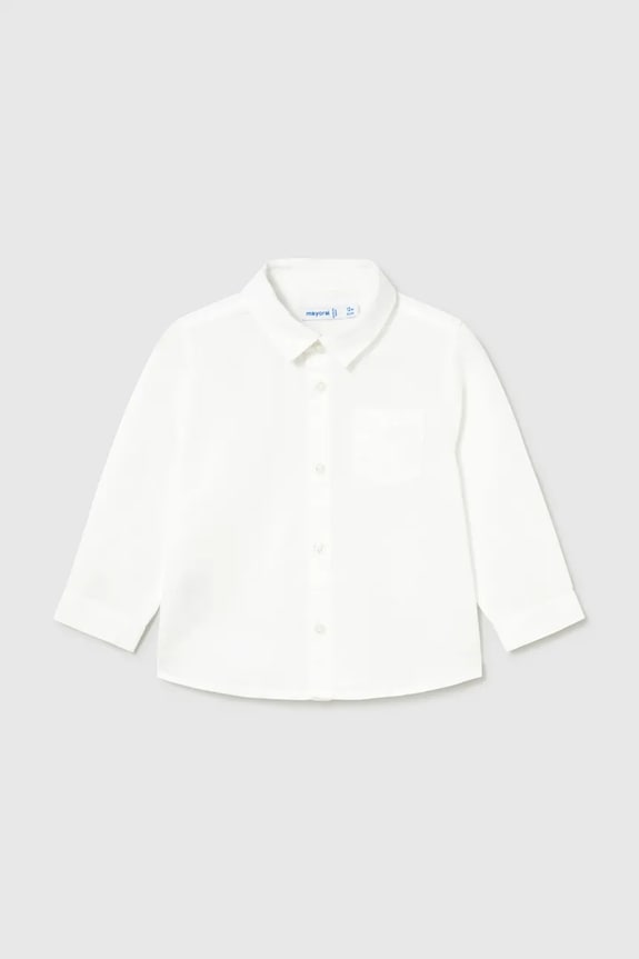 Dječja košulja s dodatkom lana Mayoral večernje bijela 1118.3C.Baby.PPY2
